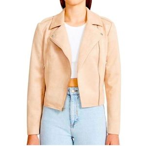 NEW BB Dakota by Steve Madden faux suede Moto Jacket, size M